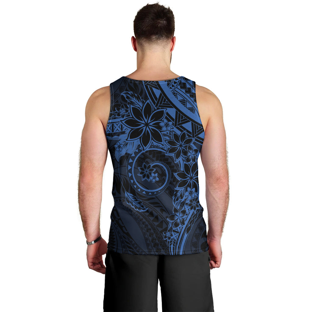 Polynesian Sunset Plumeria Men Tank Top Navy Polynesian Tattoo LT05 - Polynesian Pride