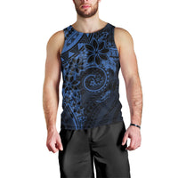 Polynesian Sunset Plumeria Men Tank Top Navy Polynesian Tattoo LT05 - Polynesian Pride