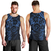 Polynesian Sunset Plumeria Men Tank Top Navy Polynesian Tattoo LT05 - Polynesian Pride