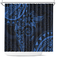 Polynesian Sunset Plumeria Shower Curtain Navy Polynesian Tattoo LT05 Navy - Polynesian Pride