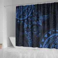 Polynesian Sunset Plumeria Shower Curtain Navy Polynesian Tattoo LT05 - Polynesian Pride