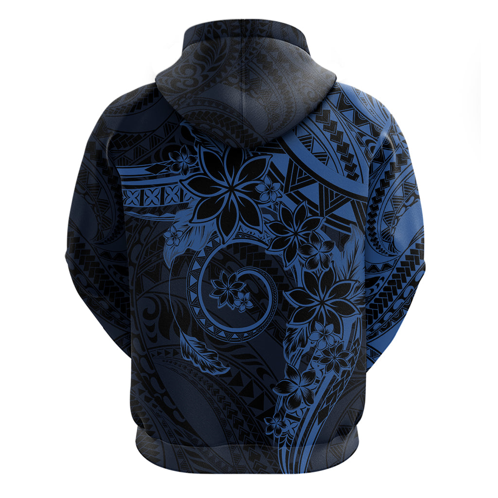 Polynesian Sunset Plumeria Zip Hoodie Navy Polynesian Tattoo LT05 - Polynesian Pride
