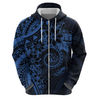 Polynesian Sunset Plumeria Zip Hoodie Navy Polynesian Tattoo LT05 - Polynesian Pride