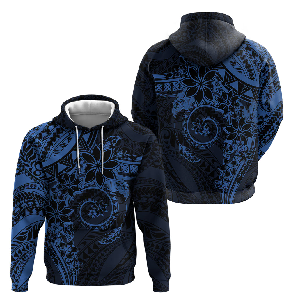 Polynesian Sunset Plumeria Zip Hoodie Navy Polynesian Tattoo LT05 - Polynesian Pride