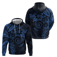 Polynesian Sunset Plumeria Zip Hoodie Navy Polynesian Tattoo LT05 - Polynesian Pride