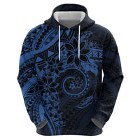 Polynesian Sunset Plumeria Zip Hoodie Navy Polynesian Tattoo LT05 - Polynesian Pride