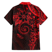 Polynesian Sunset Plumeria Family Matching Long Sleeve Bodycon Dress and Hawaiian Shirt Red Polynesian Tattoo LT05 - Polynesian Pride