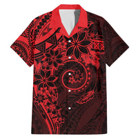 Polynesian Sunset Plumeria Family Matching Mermaid Dress and Hawaiian Shirt Red Polynesian Tattoo LT05 Dad's Shirt - Short Sleeve Red - Polynesian Pride