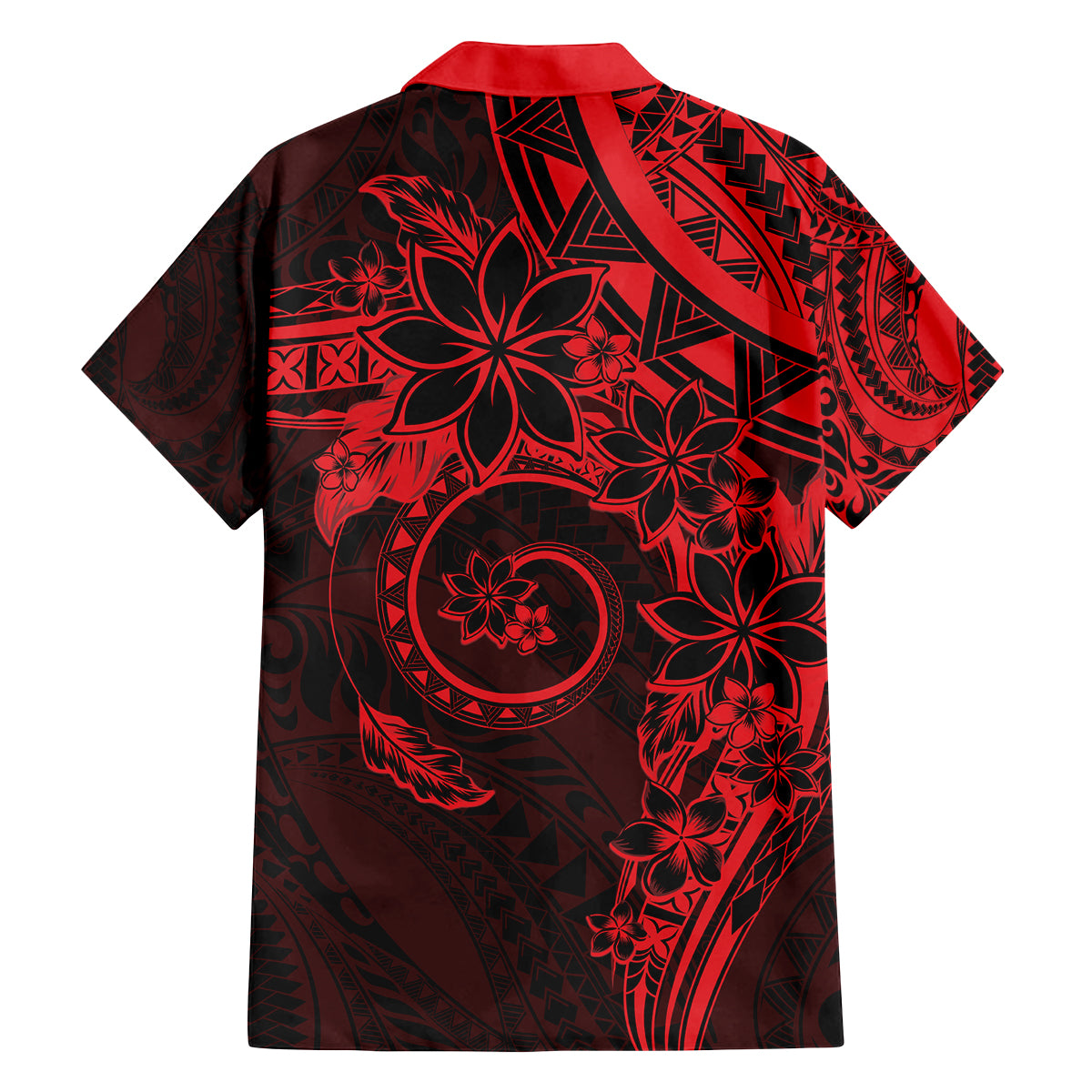 Polynesian Sunset Plumeria Family Matching Off Shoulder Short Dress and Hawaiian Shirt Red Polynesian Tattoo LT05 - Polynesian Pride