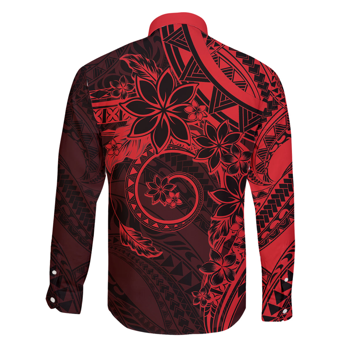 Polynesian Sunset Plumeria Family Matching Summer Maxi Dress and Hawaiian Shirt Red Polynesian Tattoo LT05 - Polynesian Pride