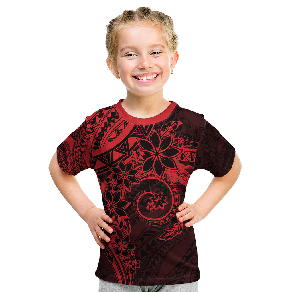 Polynesian Sunset Plumeria Kid T Shirt Red Polynesian Tattoo LT05 Red - Polynesian Pride