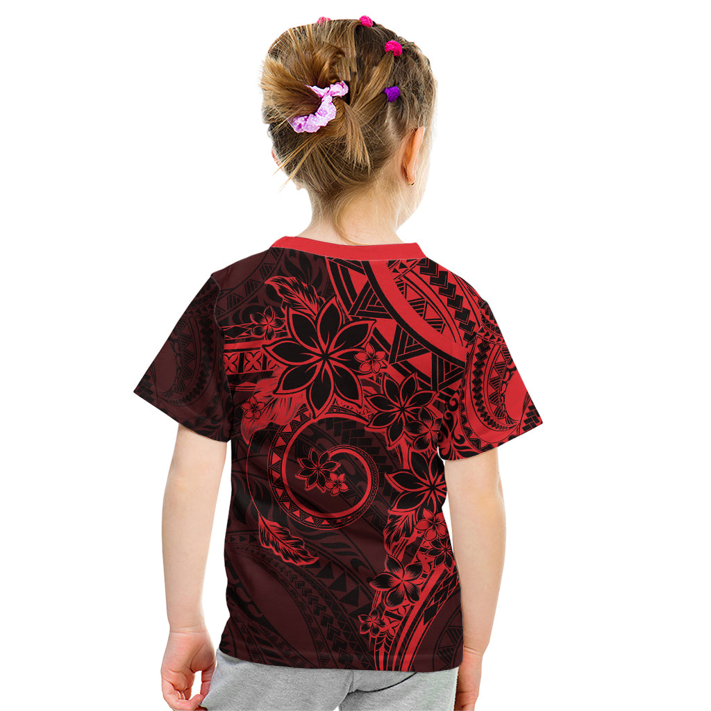 Polynesian Sunset Plumeria Kid T Shirt Red Polynesian Tattoo LT05 - Polynesian Pride