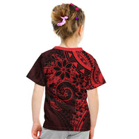 Polynesian Sunset Plumeria Kid T Shirt Red Polynesian Tattoo LT05 - Polynesian Pride