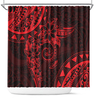 Polynesian Sunset Plumeria Shower Curtain Red Polynesian Tattoo LT05 Red - Polynesian Pride