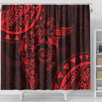 Polynesian Sunset Plumeria Shower Curtain Red Polynesian Tattoo LT05 - Polynesian Pride