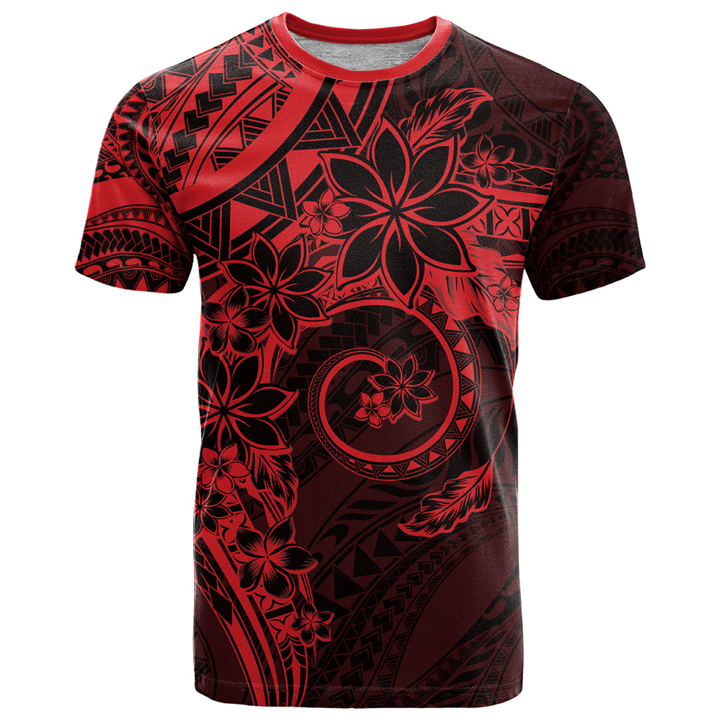 Polynesian Sunset Plumeria T Shirt Red Polynesian Tattoo LT05 Red - Polynesian Pride