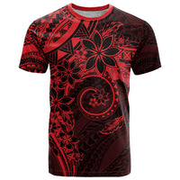 Polynesian Sunset Plumeria T Shirt Red Polynesian Tattoo LT05 Red - Polynesian Pride