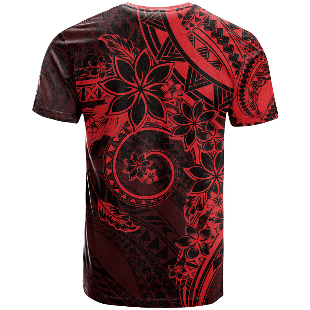 Polynesian Sunset Plumeria T Shirt Red Polynesian Tattoo LT05 - Polynesian Pride