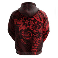 Polynesian Sunset Plumeria Zip Hoodie Red Polynesian Tattoo LT05 - Polynesian Pride