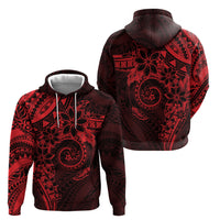 Polynesian Sunset Plumeria Zip Hoodie Red Polynesian Tattoo LT05 - Polynesian Pride