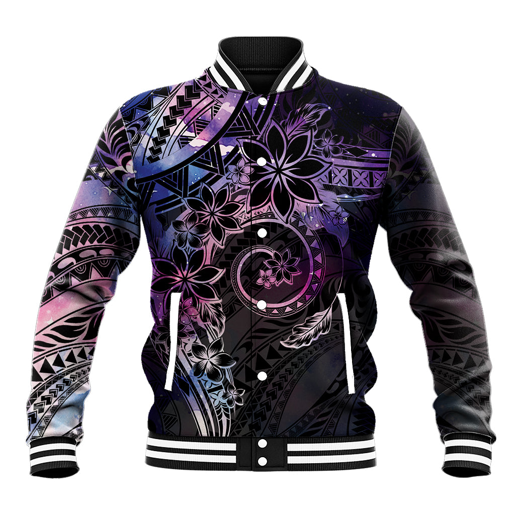Polynesian Sunset Plumeria Baseball Jacket Galaxy Polynesian Tattoo