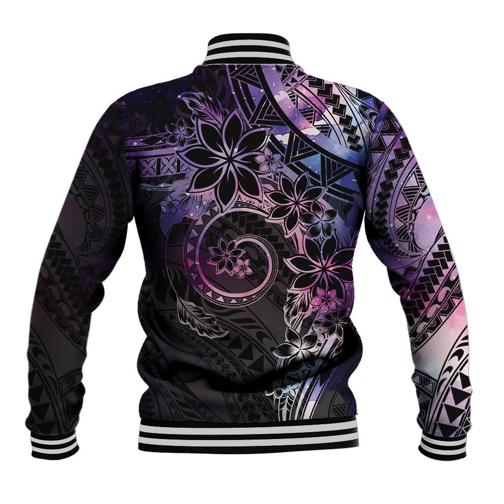 Polynesian Sunset Plumeria Baseball Jacket Galaxy Polynesian Tattoo