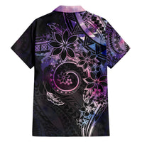 Polynesian Sunset Plumeria Family Matching Off The Shoulder Long Sleeve Dress and Hawaiian Shirt Galaxy Polynesian Tattoo LT05 - Polynesian Pride