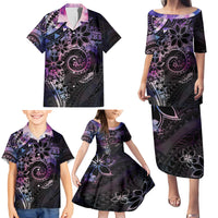 Polynesian Sunset Plumeria Family Matching Puletasi and Hawaiian Shirt Galaxy Polynesian Tattoo LT05 - Polynesian Pride