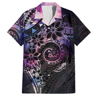 Polynesian Sunset Plumeria Family Matching Summer Maxi Dress and Hawaiian Shirt Galaxy Polynesian Tattoo LT05 Dad's Shirt - Short Sleeve Galaxy - Polynesian Pride