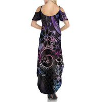 Polynesian Sunset Plumeria Family Matching Summer Maxi Dress and Hawaiian Shirt Galaxy Polynesian Tattoo LT05 - Polynesian Pride