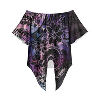 Polynesian Sunset Plumeria Off Shoulder Wrap Waist Top Galaxy Polynesian Tattoo LT05 Galaxy - Polynesian Pride