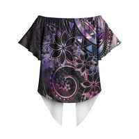 Polynesian Sunset Plumeria Off Shoulder Wrap Waist Top Galaxy Polynesian Tattoo LT05 - Polynesian Pride