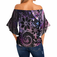Polynesian Sunset Plumeria Off Shoulder Wrap Waist Top Galaxy Polynesian Tattoo LT05 - Polynesian Pride