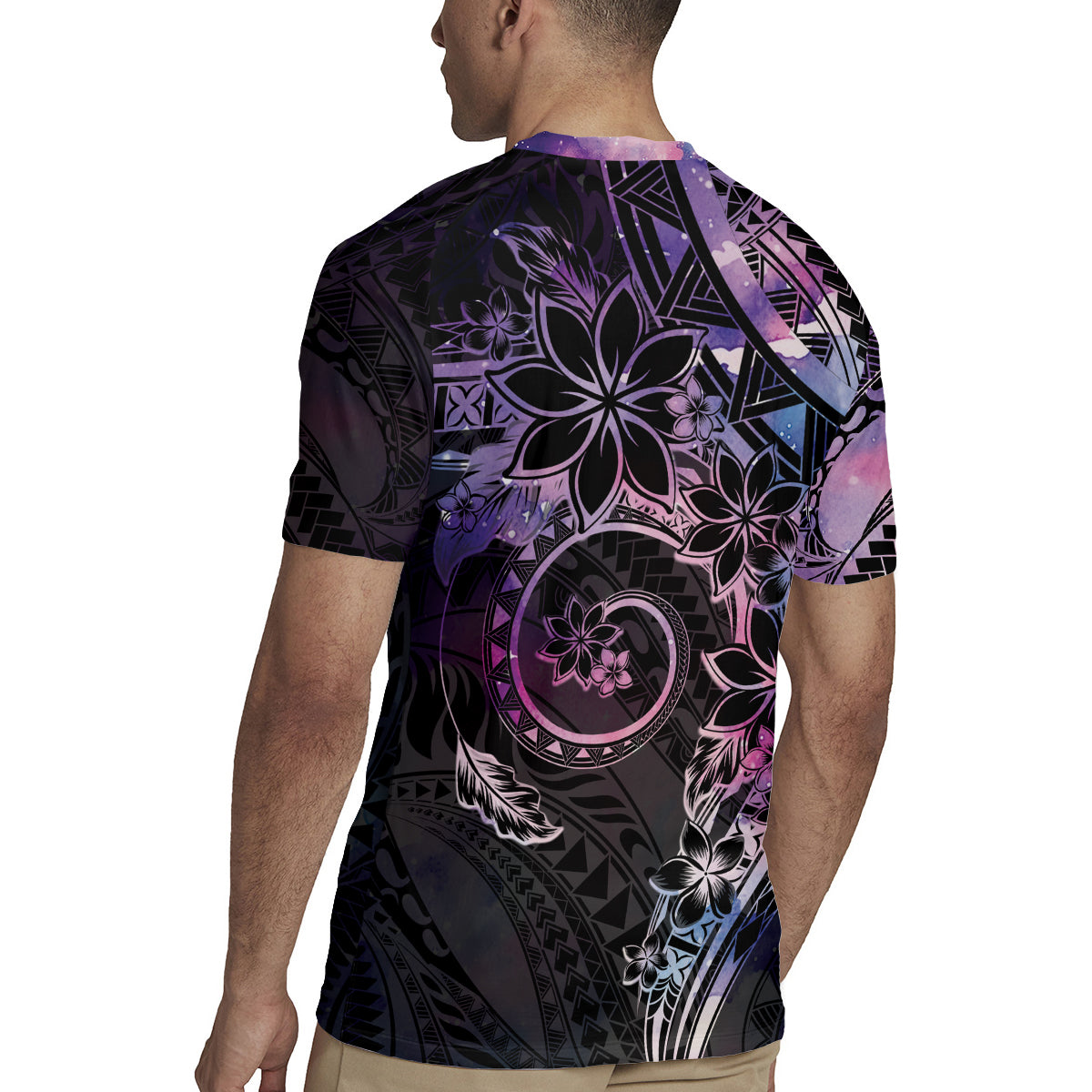 Polynesian Sunset Plumeria Rugby Jersey Galaxy Polynesian Tattoo LT05 - Polynesian Pride