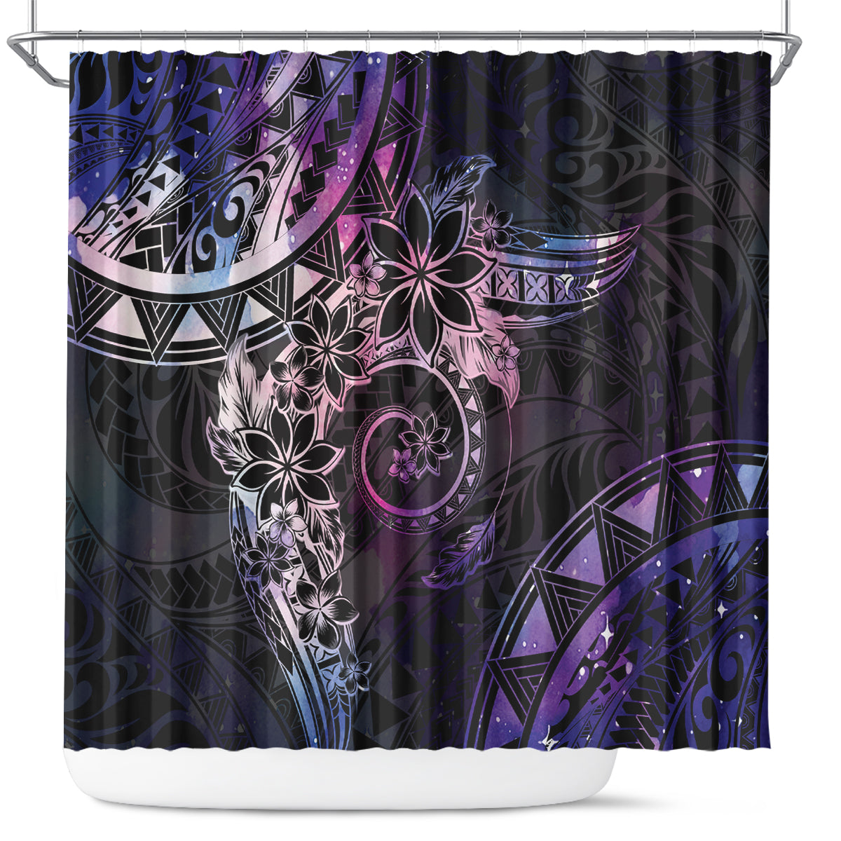 Polynesian Sunset Plumeria Shower Curtain Galaxy Polynesian Tattoo LT05 Galaxy - Polynesian Pride
