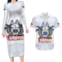 Samoa Independence Day Couples Matching Long Sleeve Bodycon Dress and Hawaiian Shirt Samoa United For A New Beginning