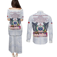 Samoa Independence Day Couples Matching Puletasi and Long Sleeve Button Shirt Samoa United For A New Beginning