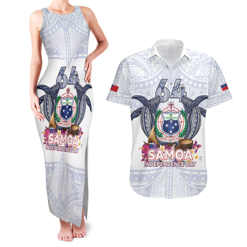 Samoa Independence Day Couples Matching Tank Maxi Dress and Hawaiian Shirt Samoa United For A New Beginning