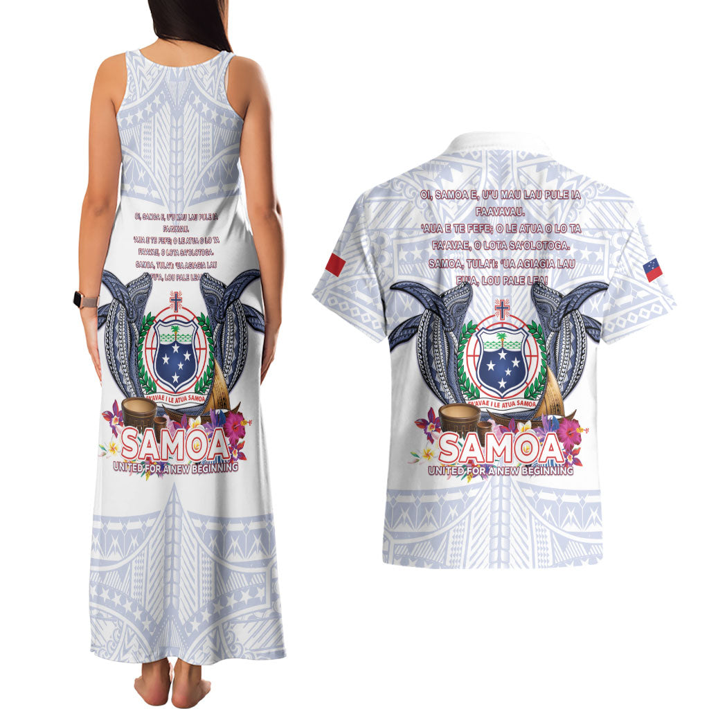 Samoa Independence Day Couples Matching Tank Maxi Dress and Hawaiian Shirt Samoa United For A New Beginning