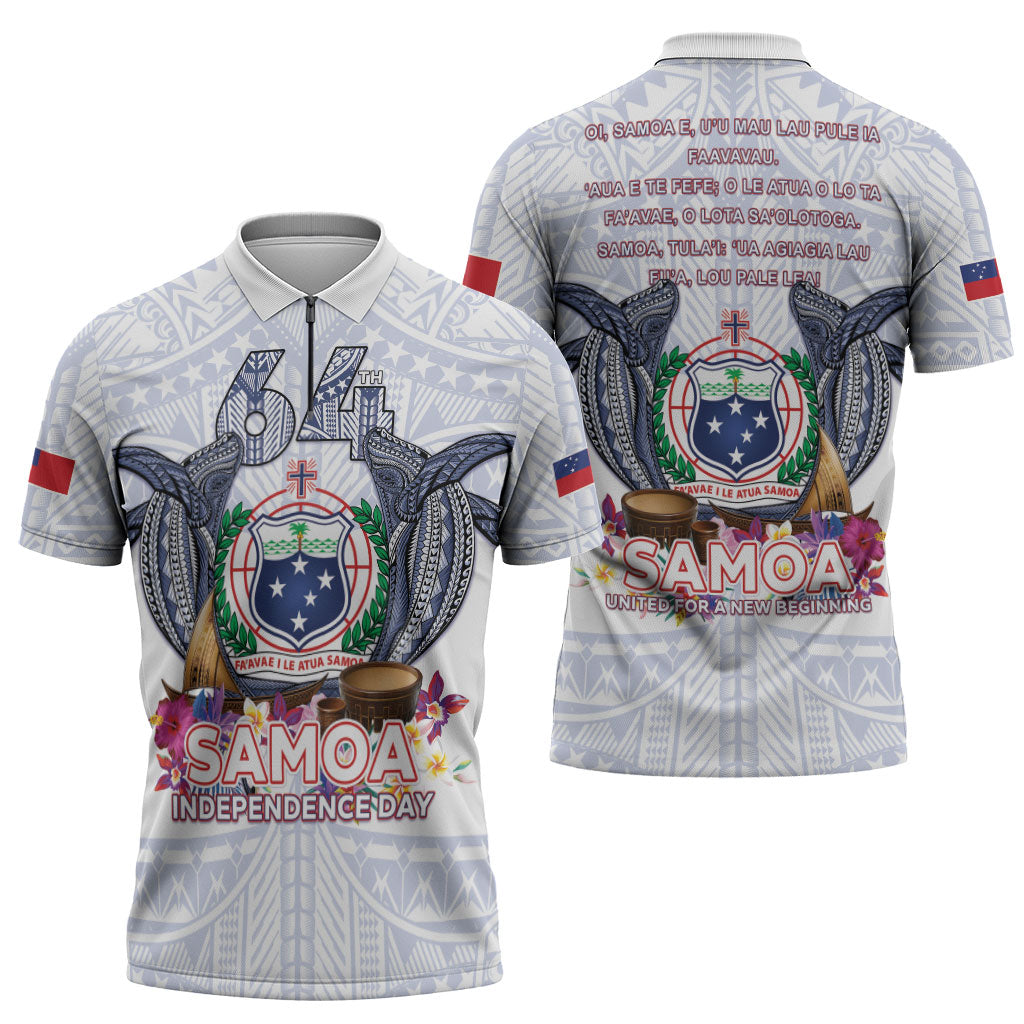 Samoa Independence Day Zipper Polo Shirt Samoa United For A New Beginning