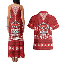 Tonga King Tupou VI Day Couples Matching Tank Maxi Dress and Hawaiian Shirt Traditional Tongan Kupesi Pattern LT05 - Polynesian Pride