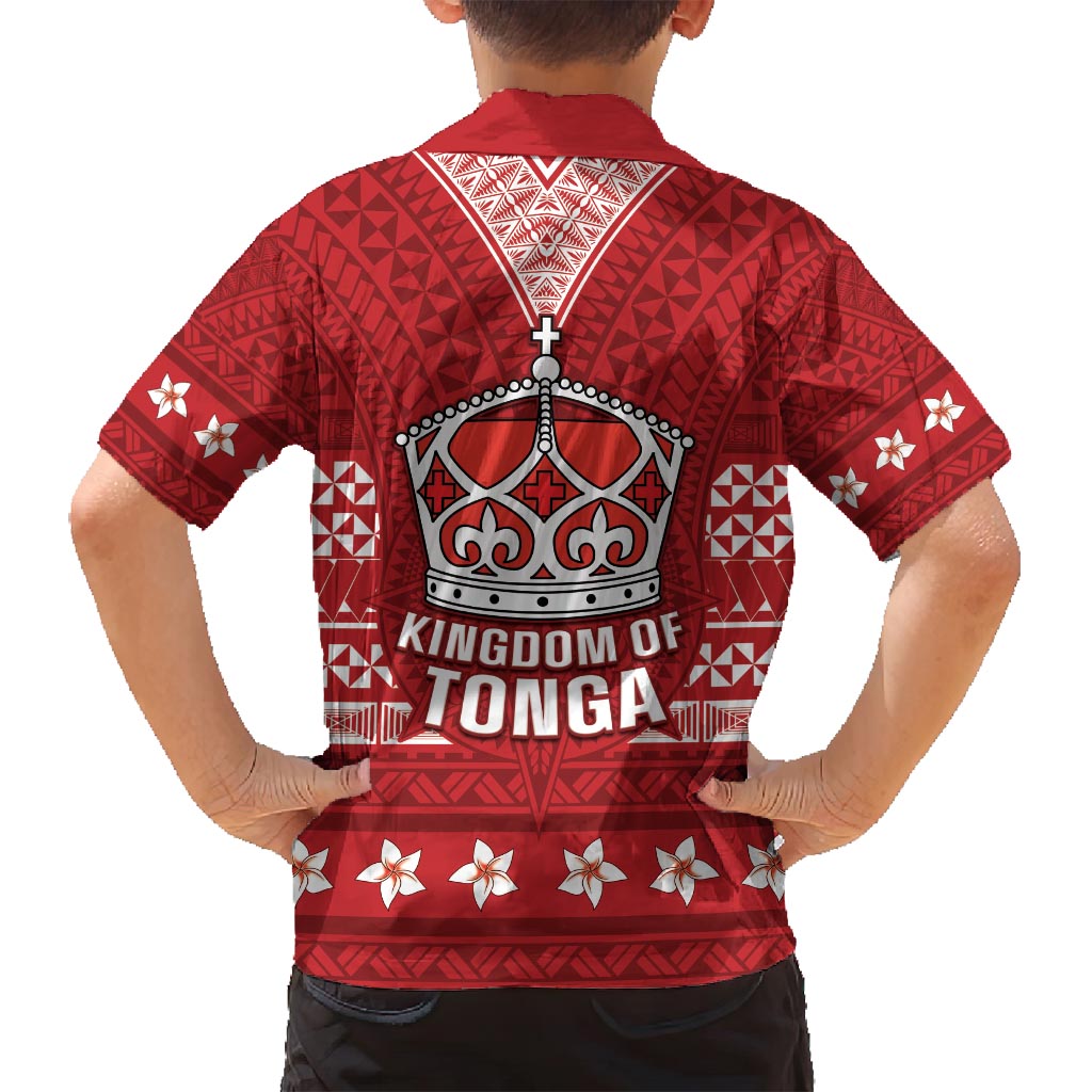 Tonga King Tupou VI Day Family Matching Off Shoulder Maxi Dress and Hawaiian Shirt Traditional Tongan Kupesi Pattern LT05 - Polynesian Pride