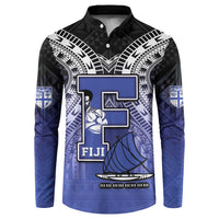 Custom Fiji Drua Button Sweatshirt Fijian Tapa Pattern