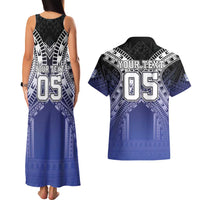 Custom Fiji Drua Couples Matching Tank Maxi Dress and Hawaiian Shirt Fijian Tapa Pattern