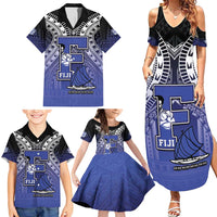 Custom Fiji Drua Family Matching Summer Maxi Dress and Hawaiian Shirt Fijian Tapa Pattern LT05 - Polynesian Pride