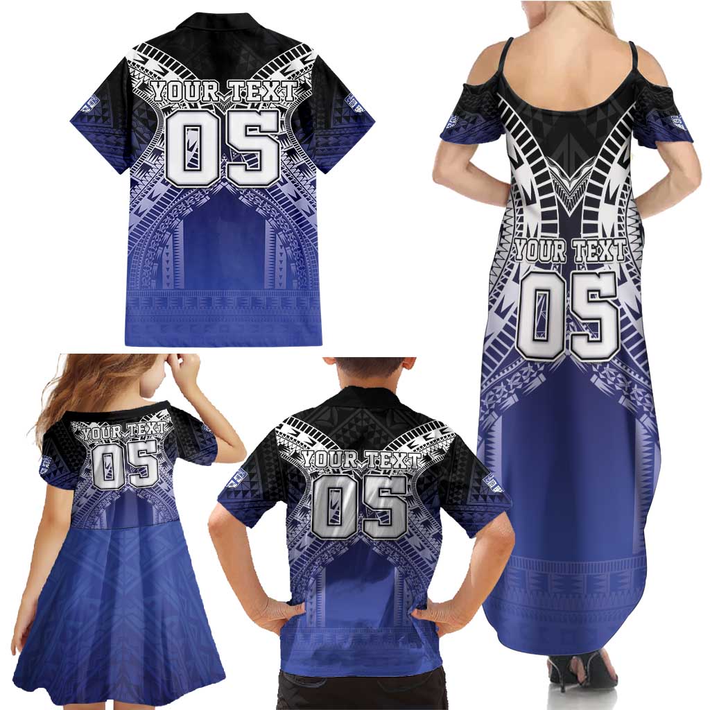 Custom Fiji Drua Family Matching Summer Maxi Dress and Hawaiian Shirt Fijian Tapa Pattern LT05 - Polynesian Pride
