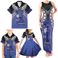 Custom Fiji Drua Family Matching Tank Maxi Dress and Hawaiian Shirt Fijian Tapa Pattern LT05 - Polynesian Pride