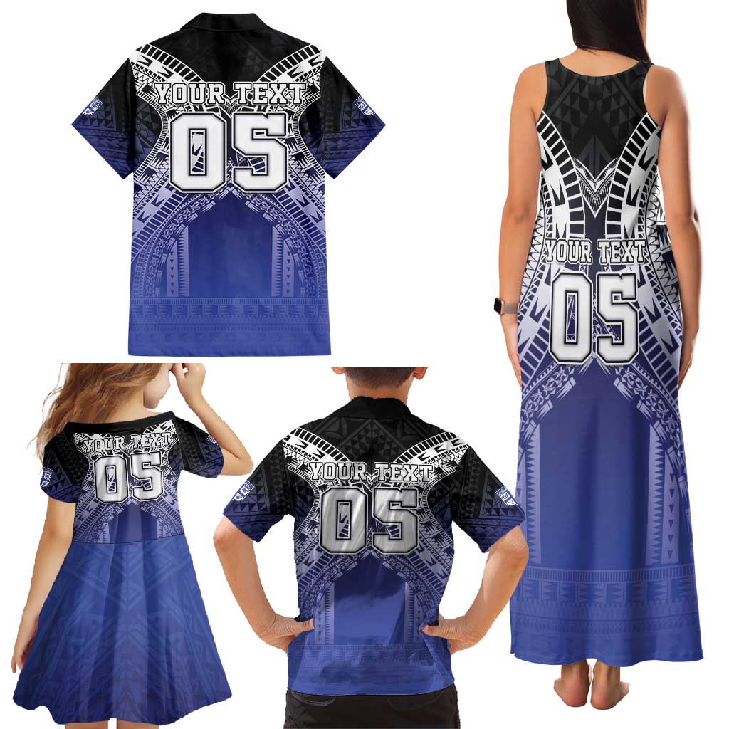 Custom Fiji Drua Family Matching Tank Maxi Dress and Hawaiian Shirt Fijian Tapa Pattern LT05 - Polynesian Pride