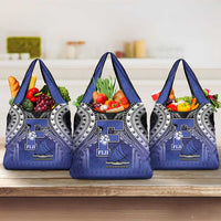 Fiji Drua Grocery Bag Fijian Tapa Pattern