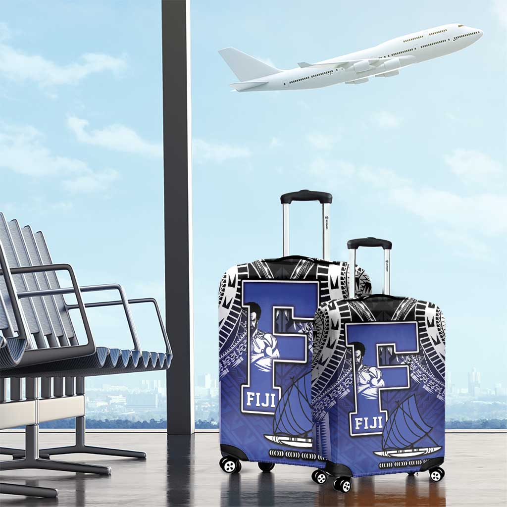 Fiji Drua Luggage Cover Fijian Tapa Pattern
